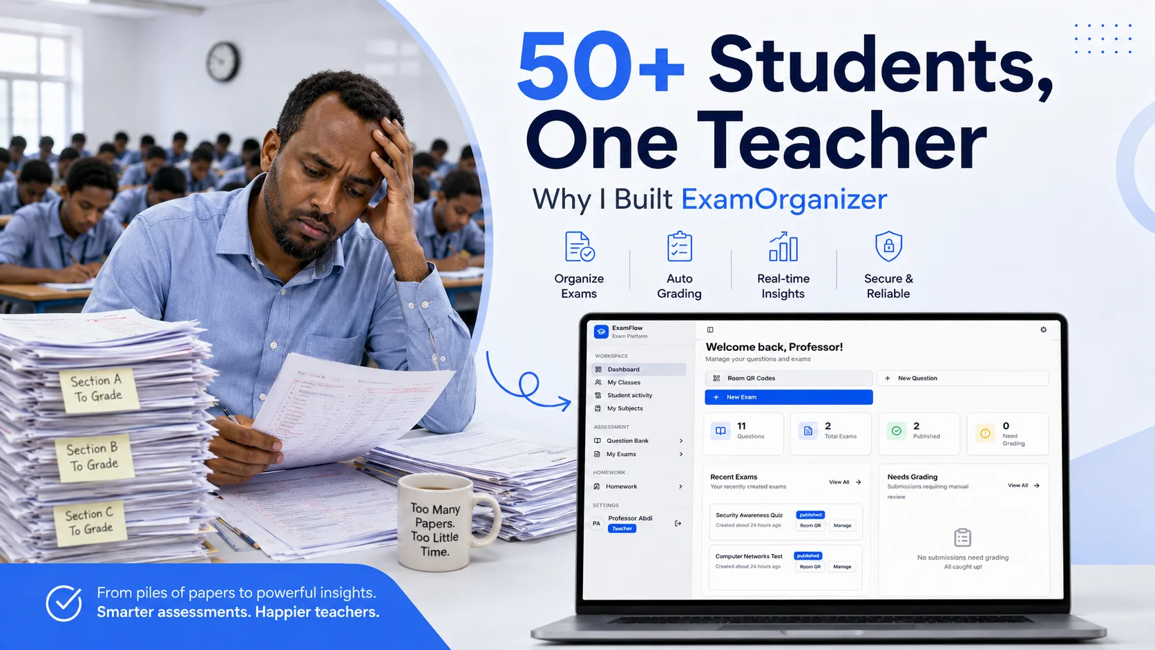 Why I Built ExamOrganizer: 50+ Students, Paper Exams, and a Problem I Couldn't Ignore